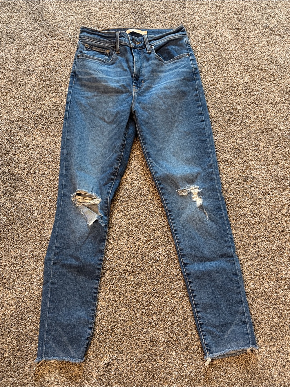 Women’s Levi’s 721 High-Rise Skinny Distressed Jeans - Blue